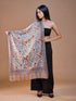 Women's Pure Wool Faux Pashmina Kalamkari Printed Embroidery Stole